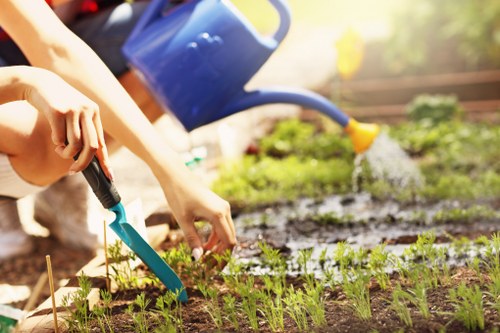 Gardeners Abbey Wood team working safely in a residential garden